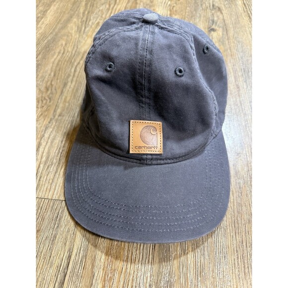Carhartt Canvas Hat Mens OS One Size Odessa Blue Gray Ball Cap Adjustable 100289 - Picture 1 of 4